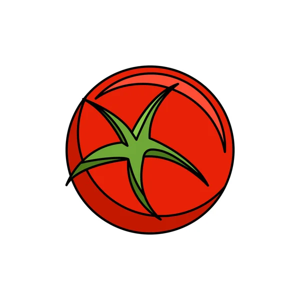 Ikon Tomat Flat - Stok Vektor