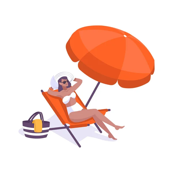 Beach Flat Illustration — Stock Vector