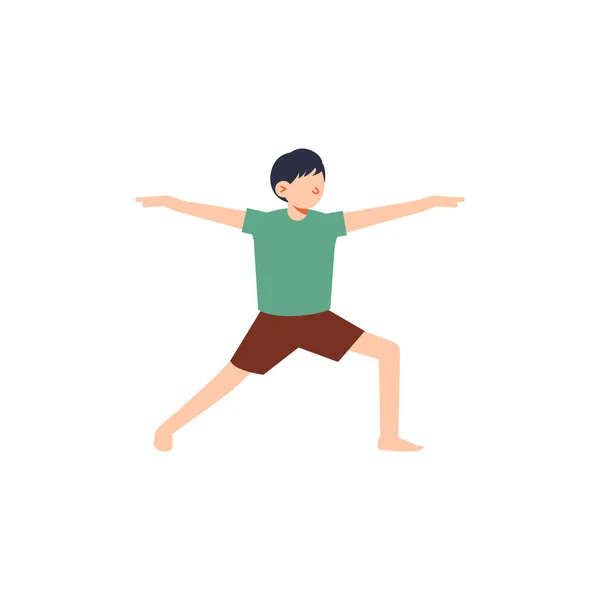 Niño haciendo yoga — Vector de stock