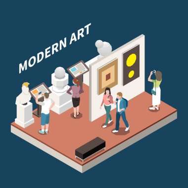 Modern Sanat Galerisi Isometric Arkaplan