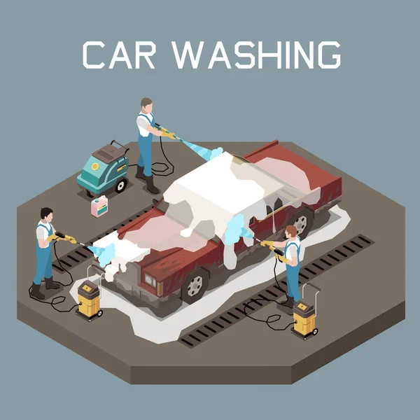 Car Wash Concept — Stock Vector