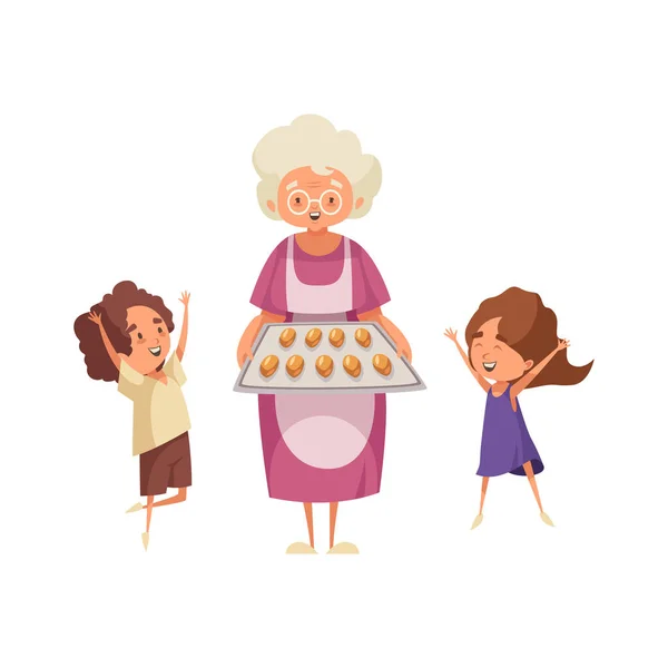 Επίπεδη απεικόνιση γιαγιάς — Διανυσματικό Αρχείο