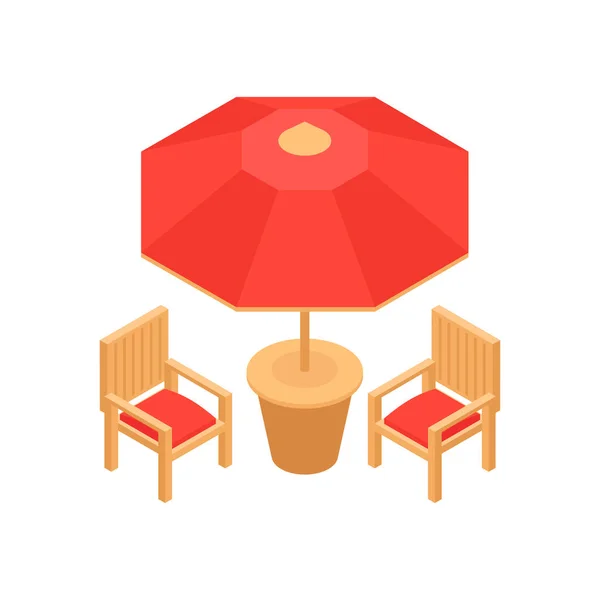 Isometric Garden Furniture Icon — Stock Vector