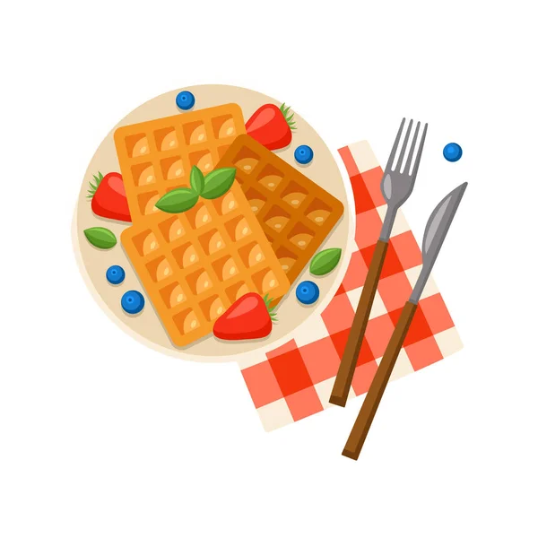 Breakfast Flat Illustration — Stock Vector