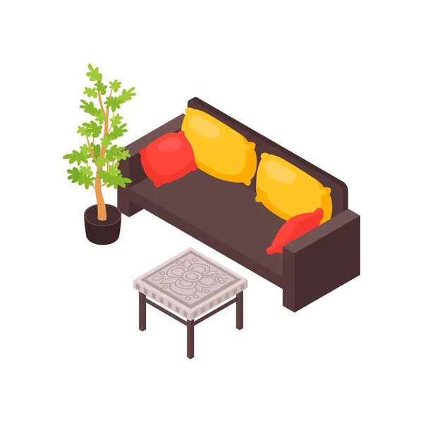 Sofa Isometric Icon — Stock Vector