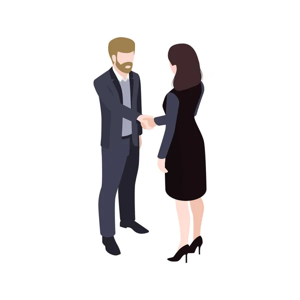 Isometric Business People Illustration — Stok Vektör