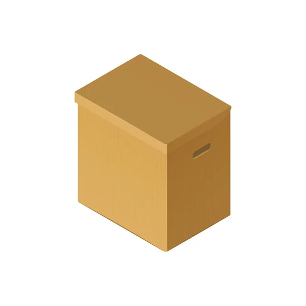 Isometric Cardboard Box Icon — Stock Vector