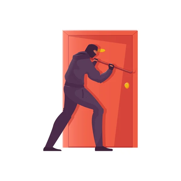 Flat Burglar Illustration — Stock Vector