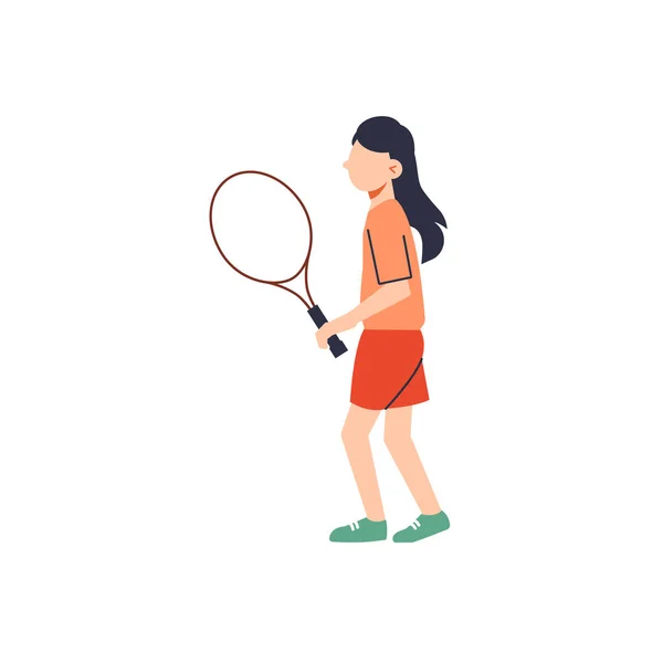 Girl With Racket Icon — Stock Vector