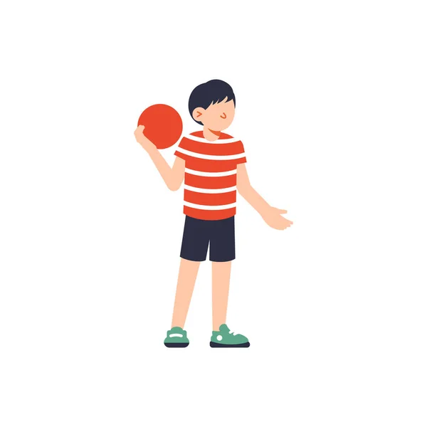 Boy Holding Ball Icon — Stock Vector