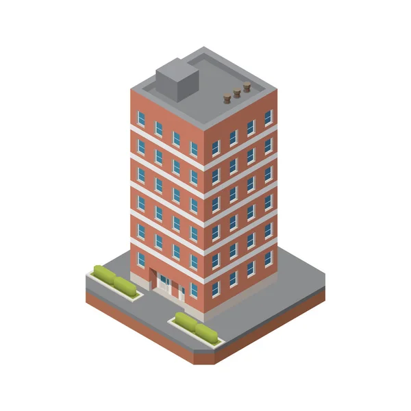 Isometric Residential House Icon — Stock Vector