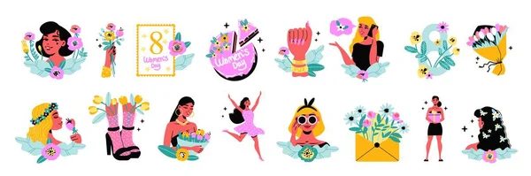 Womens Day Icons Collection — Stock Vector