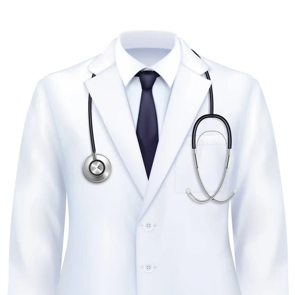 Traje de los médicos Composición realista — Vector de stock