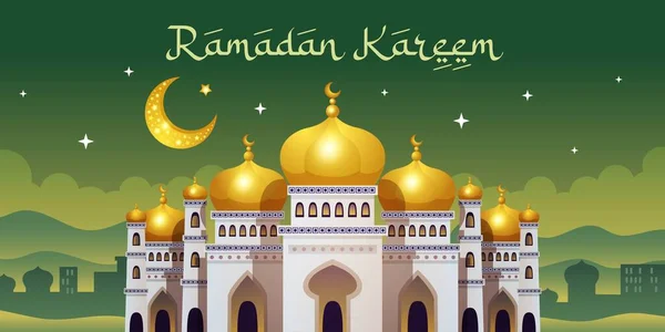 Mosquée Ramadan Affiche horizontale — Image vectorielle