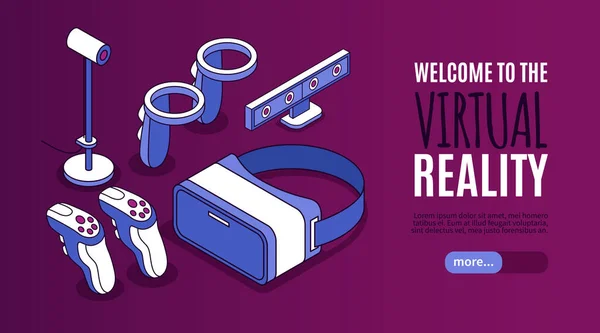 Banner de realidad virtual — Vector de stock