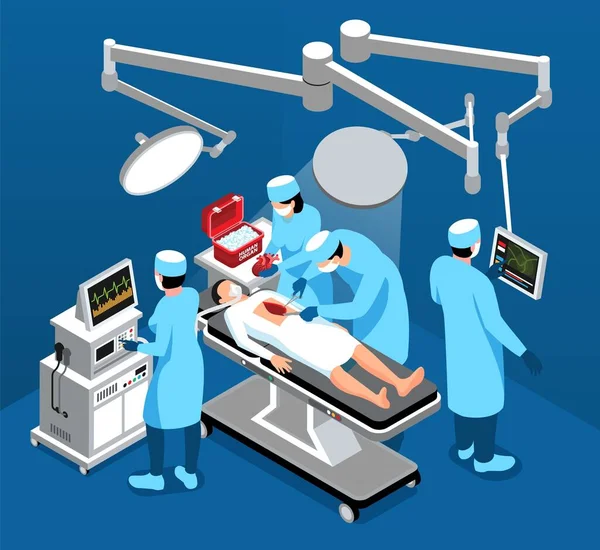 Composição da Cirurgia de Transplante de Órgãos —  Vetores de Stock