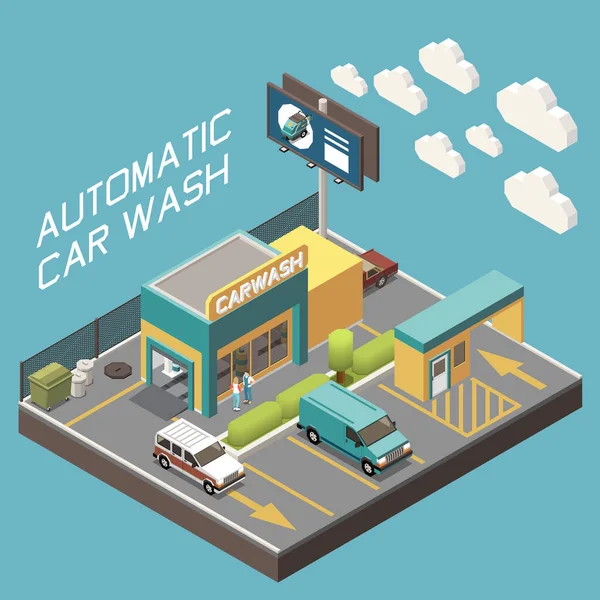 Koncepcja myjni samochodów — Wektor stockowy