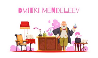 Doodle Mendeleev Chemistry Composition clipart