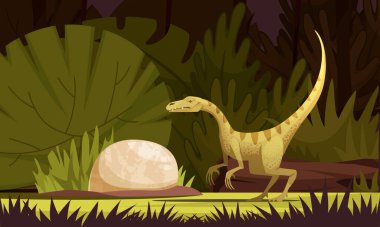 Dinozorlar Çizgi Film İllüstrasyonu