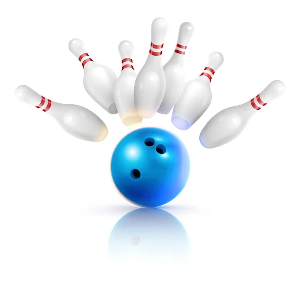 Repülő bowling csapok összetétele — Stock Vector