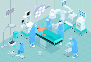 Operasyon Odası Isometric İçişleri