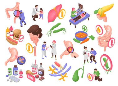 Gastroenterology Icons Set clipart