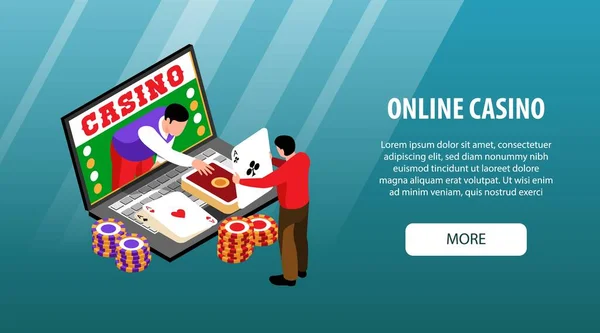 Online Casino Horizontal Banner — Stock Vector