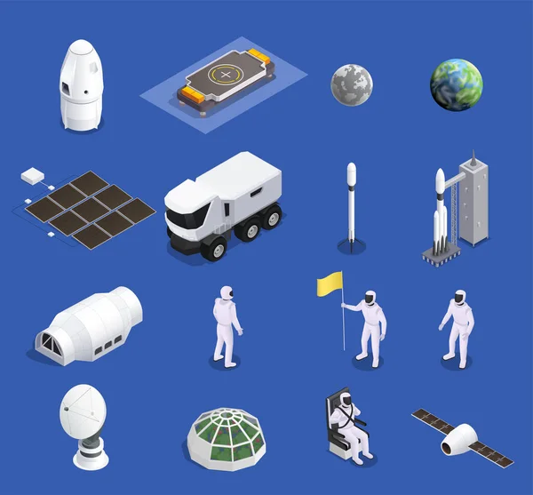 Set di icone spaziali moderne — Vettoriale Stock