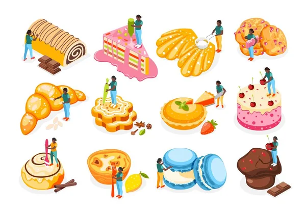 Bakery People Icons Set — Stock Vector