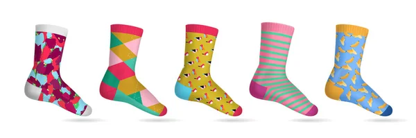 Realistische Socken Farbe Set — Stockvektor