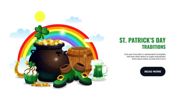 Patricks Day Traditions Banner — Stock Vector