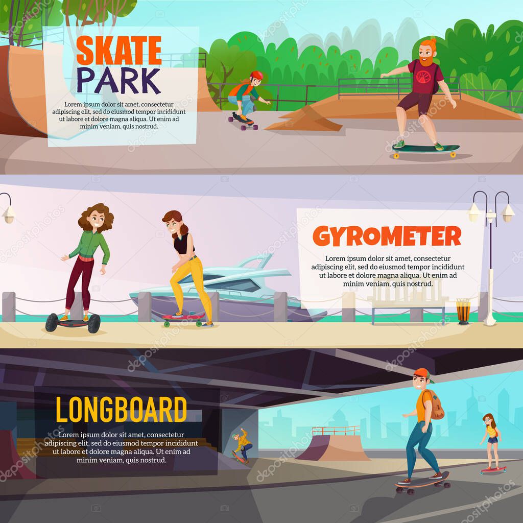 Skateboarding Horizontal Banners