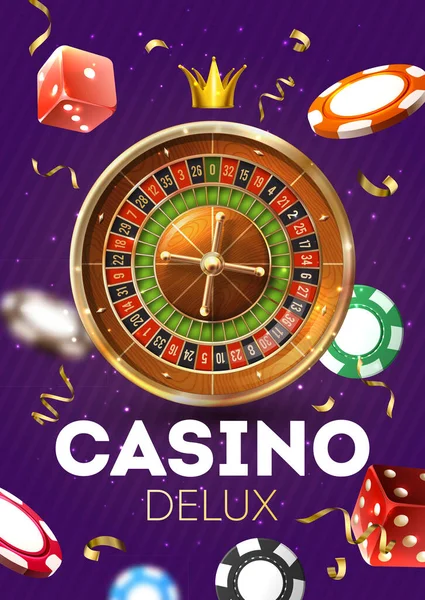 Casino Deluxe cartel vertical — Vector de stock