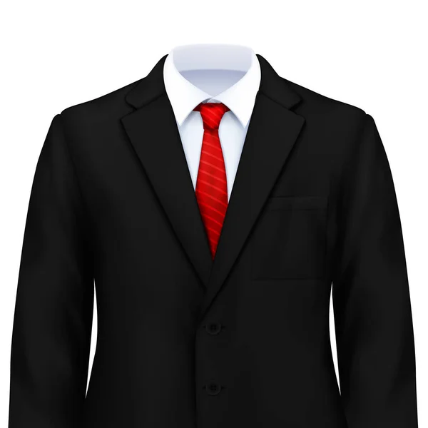 Traje masculino Composición realista — Vector de stock