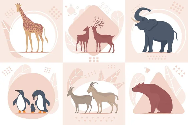 Wild Animals Design Concept — Stockový vektor