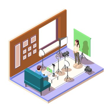 Isometric Vlog Kompozisyonu