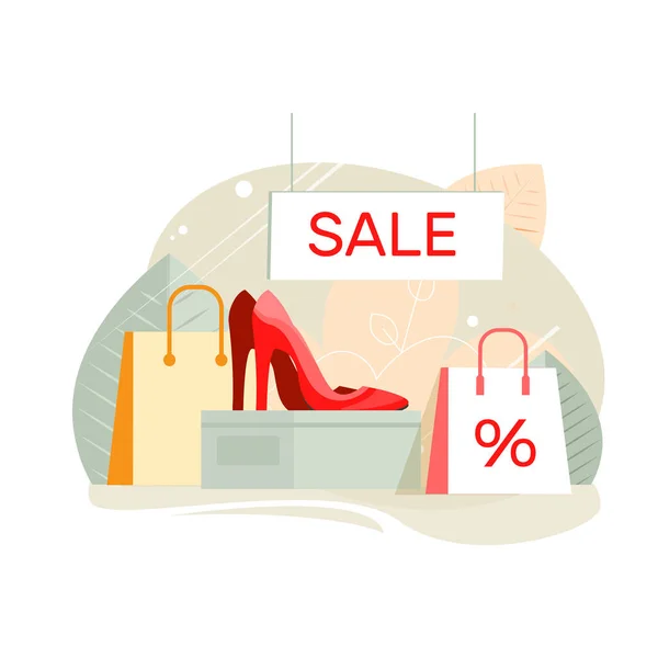 Γυναικεία παπούτσια Πώληση Σύνθεση — Διανυσματικό Αρχείο