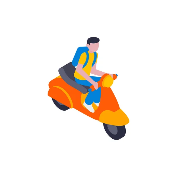 Scooter Delivery Isometric Composition — Stock Vector