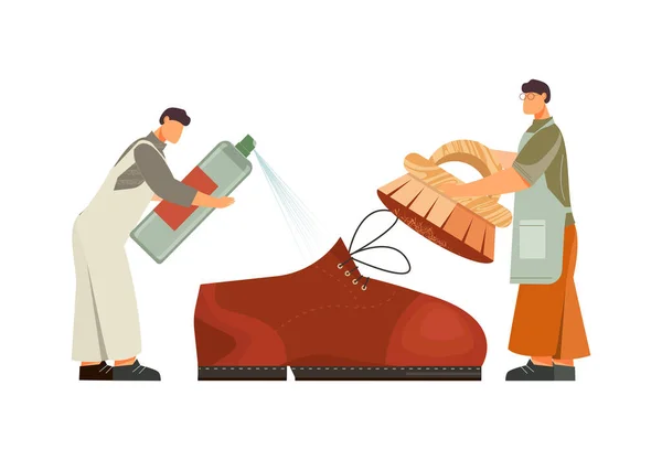Φροντίδα για τη σύνθεση παπουτσιών — Διανυσματικό Αρχείο