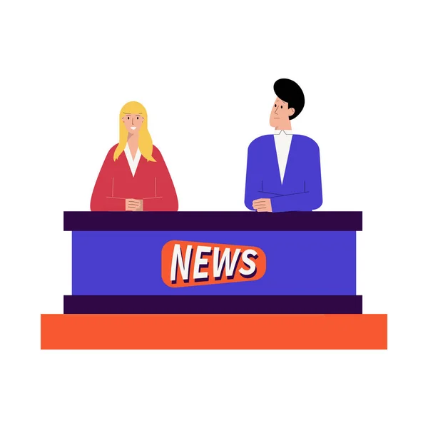 News Show Hosts Composition — Stock Vector