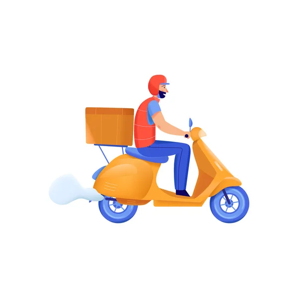 Scooter Delivery Flat Composition — Stock Vector
