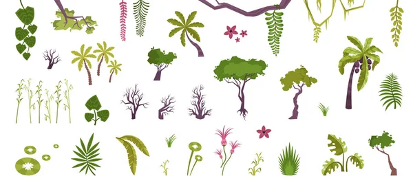 Planten Platte Pictogrammen collectie — Stockvector