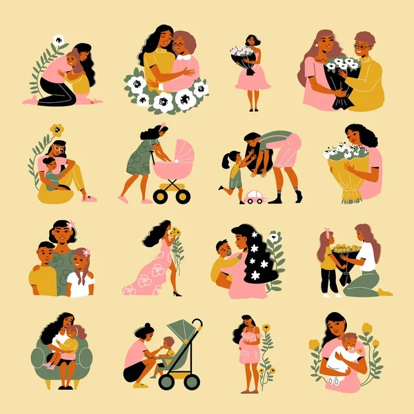 Set de iconos del día madre — Archivo Imágenes Vectoriales