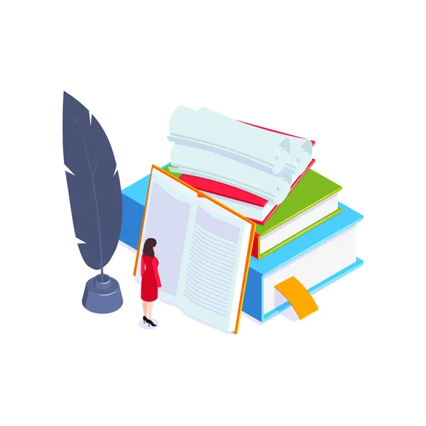 Bildung Bücher Schulkomposition — Stockvektor