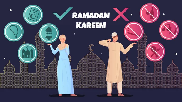 Ramadan płaska ilustracja — Wektor stockowy