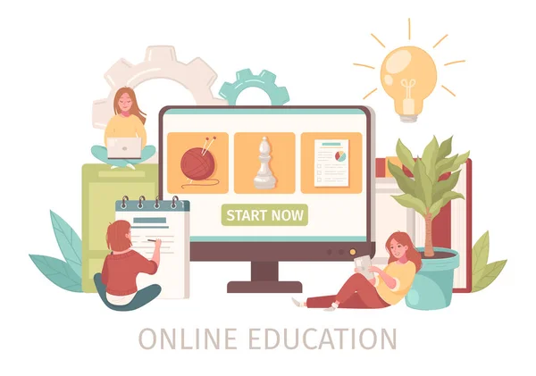 Состав онлайн-образования — стоковый вектор