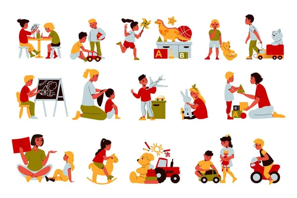 Kindergarten Life Icon Set — Stockvektor