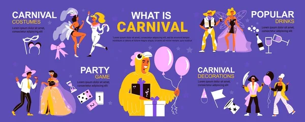 Εταιρικό Καρναβάλι κόμμα Infographics — Διανυσματικό Αρχείο