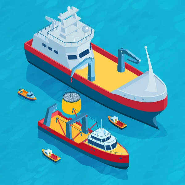 Σύνθεση σκάφους εμπορικής αλιείας — Διανυσματικό Αρχείο