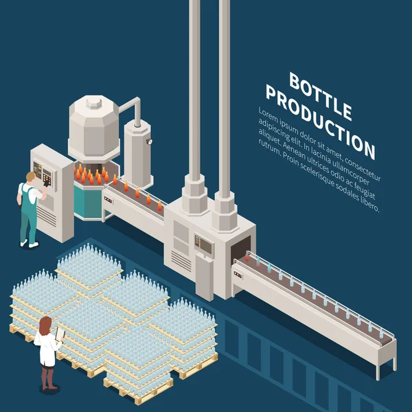 Bottiglia linea di produzione sfondo — Vettoriale Stock
